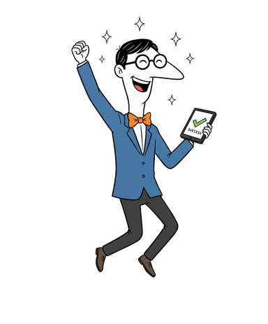 Megane-kun celebrating